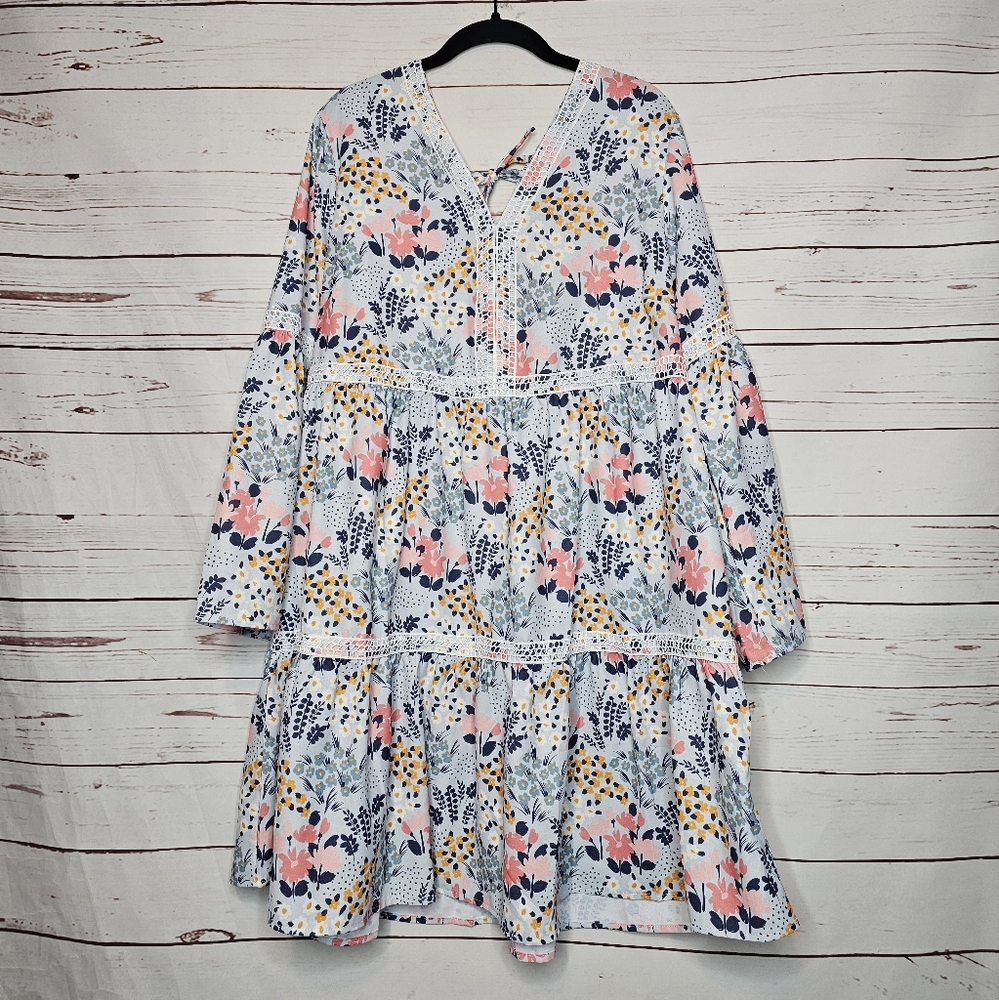 Blakeley Floral A-Line Bell Sleeve Dress